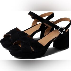 Aerosoles Cosmos Black Suede Sandals (platform) 8.5 NWT